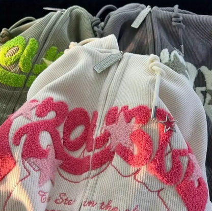 Unisex Zip-Up Hoodie with Loose Fit Lightweight Pullover Design for Gym Hiking Graduation Casual Wear