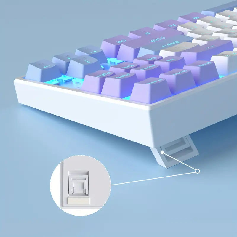 MageGee 87-Key TKL Mechanical Gaming Keyboard – Vibrant Color Clash, Red Linear Switches, Blue Backlit