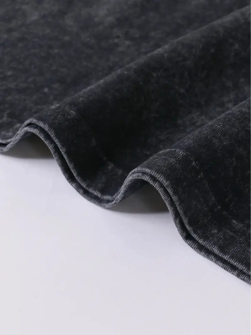 Men’s 230G Washed Cotton Sleeveless Vest – Vintage Holiday Print, Loose Fit Summer Tank Top