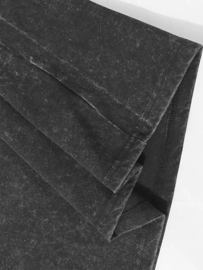 Men's Printed Apparel Combo Mysterious Face & Abstract Design Washed Cotton T-Shirt and Shorts Set Streetwear