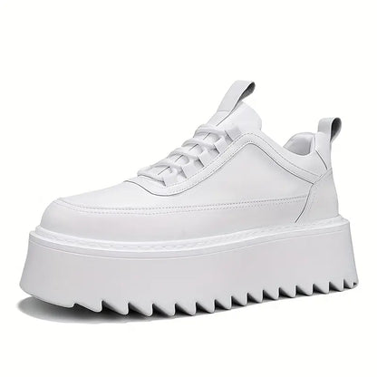 Men’s Trendy Thick-Soled Height-Increasing Sneakers – PU & Fabric Upper with Cushioned PVC Sole, Casual Sports Shoes for Everyday Style