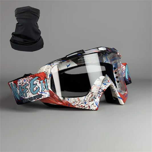 Motorcycle Racing Goggles with TPU Frame and PC Lens – Windproof, Dustproof, Impact-Resistant