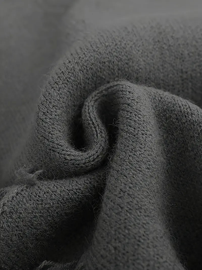 Men's Button Lapel Sweater – Alphabet Print, Long Sleeve Pullover, Casual Knitwear for Fall/Winter