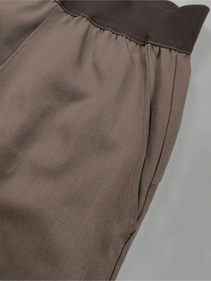 Men’s Loose Fit Casual Pants – Spring/Summer Straight-Leg Trousers with Tight Waist & Wide Cut