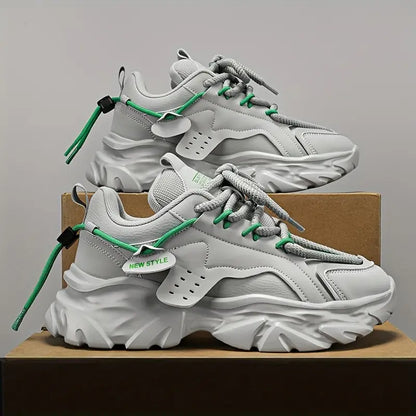 Men’s Lightweight Shock-Absorbing Running Shoes – Thick Cushioned Sole, Breathable EVA Insole, Height Boost & Durable Synthetic Upper