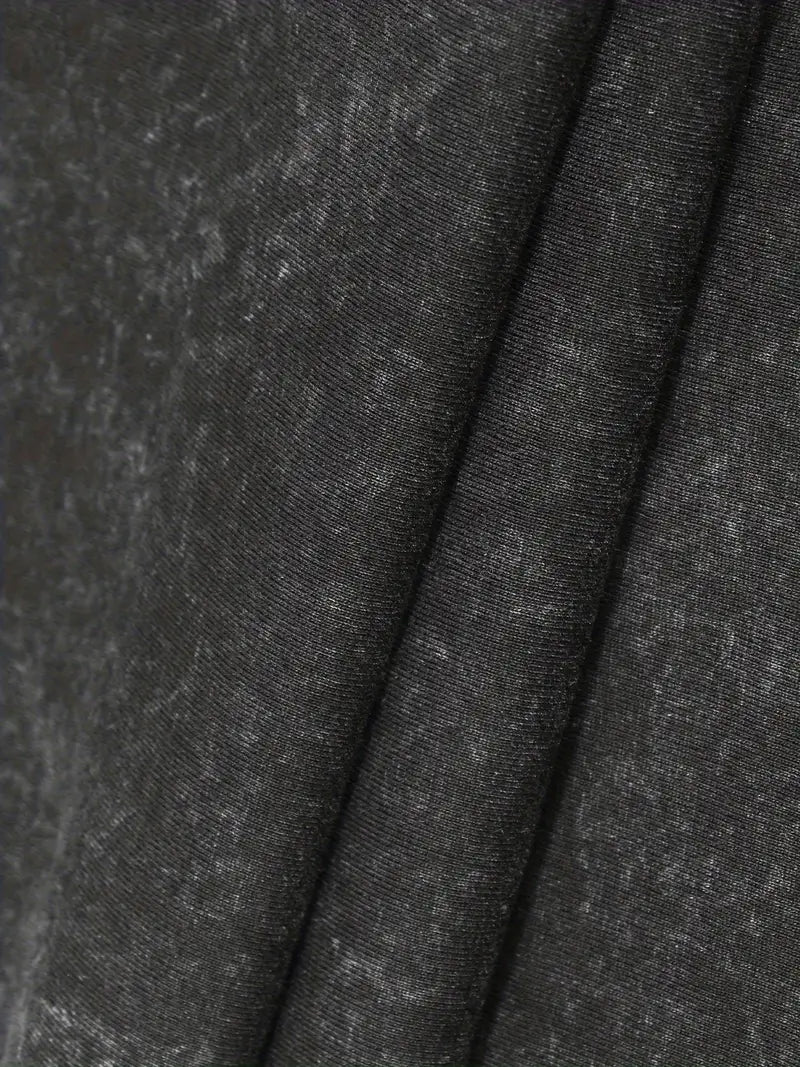 Men's Vintage Washed Cotton T-Shirt Drop Shoulder Loose Fit Round Neck Short Sleeve Retro Streetwear