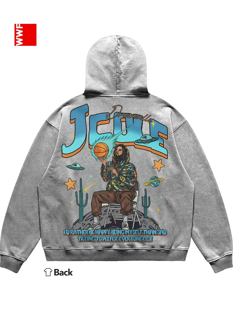 Men's Washed Hoodie with Kangaroo Pocket Cotton Blend Long Sleeve Pullover for Fall Winter Streetwear