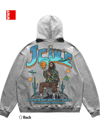 Men's Washed Hoodie with Kangaroo Pocket Cotton Blend Long Sleeve Pullover for Fall Winter Streetwear