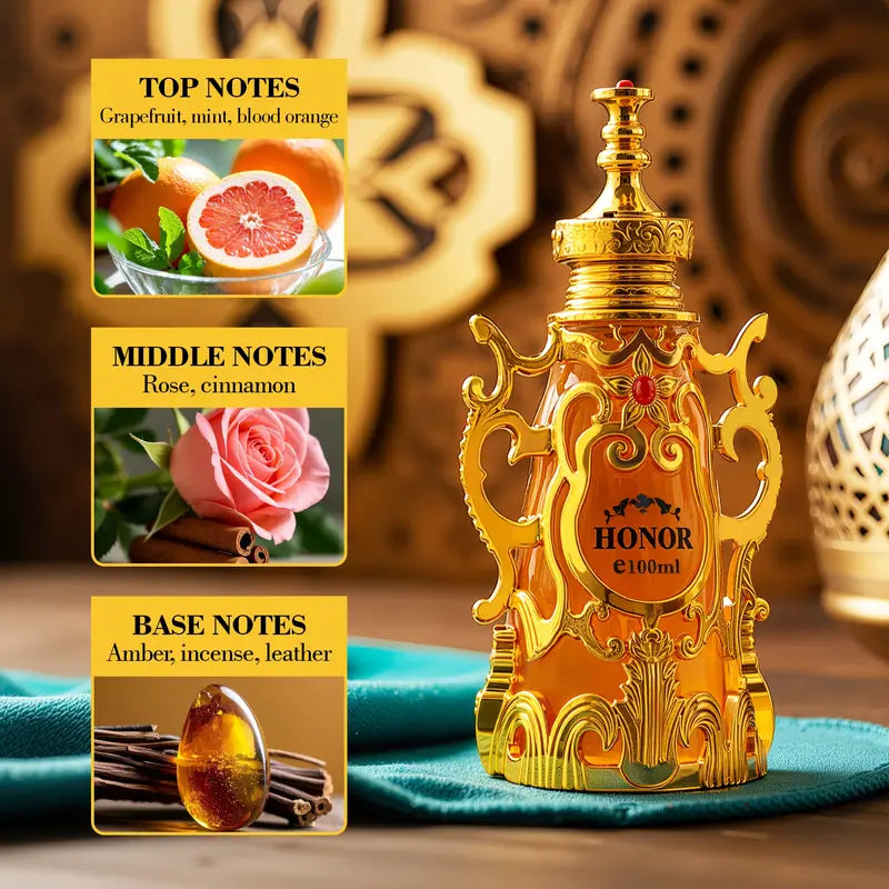 2pcs Ladies' Perfume Set, A Combination Of Rose Perfume And Middle Eastern Arabian Perfume, With The Scents Of Grapefruit, Rose, Mint And Amber