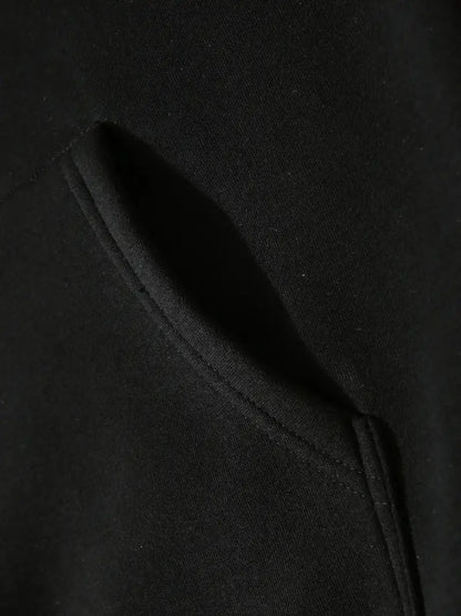 Men's Oversized Zip-Up Hoodie "BACKIN TIME" Print Cotton Blend Velvet Lined Streetwear Sweatshirt