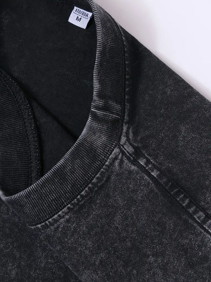 Men’s 230G Washed Cotton Sleeveless Vest – Vintage Holiday Print, Loose Fit Summer Tank Top