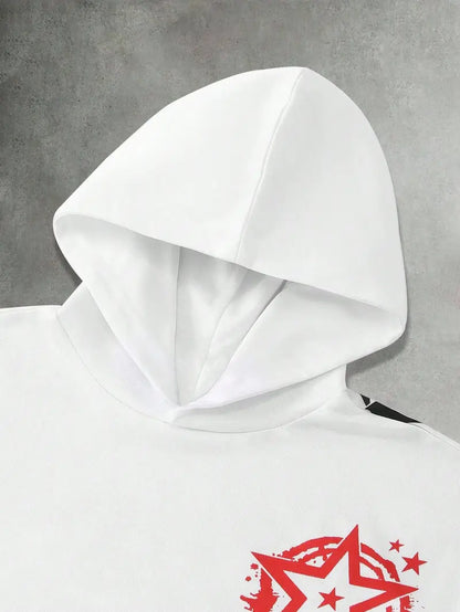 Y2K Streetwear Set for Men – Oversized Hoodie & Sweatpants with Letter Print, Anime Style