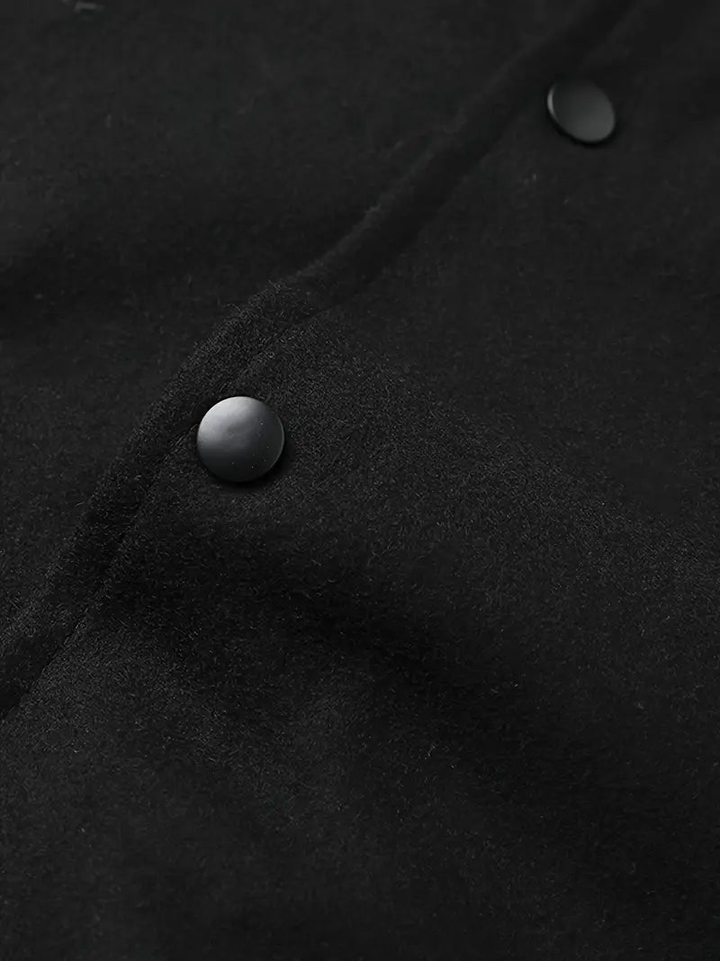 Men's Varsity Jacket with Retro Embroidered Print Baseball Collar Zip-Up Closure Casual Fit Polyester Outerwear