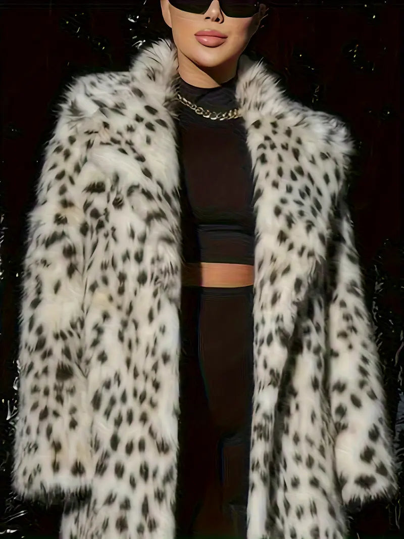 Women's Faux Fur Coat with Hood Full-Zip Closure Soft Plush Lining Casual Winter Jacket Unisex Design