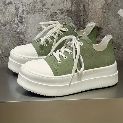 Men's Mint Green Low-Top Sneakers – Lightweight Lace-Up, EVA Insole, Non-Slip Sole, Casual & Office