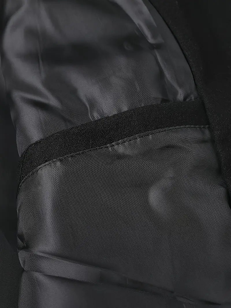 Men's Varsity Jacket with Retro Embroidered Print Baseball Collar Zip-Up Closure Casual Fit Polyester Outerwear