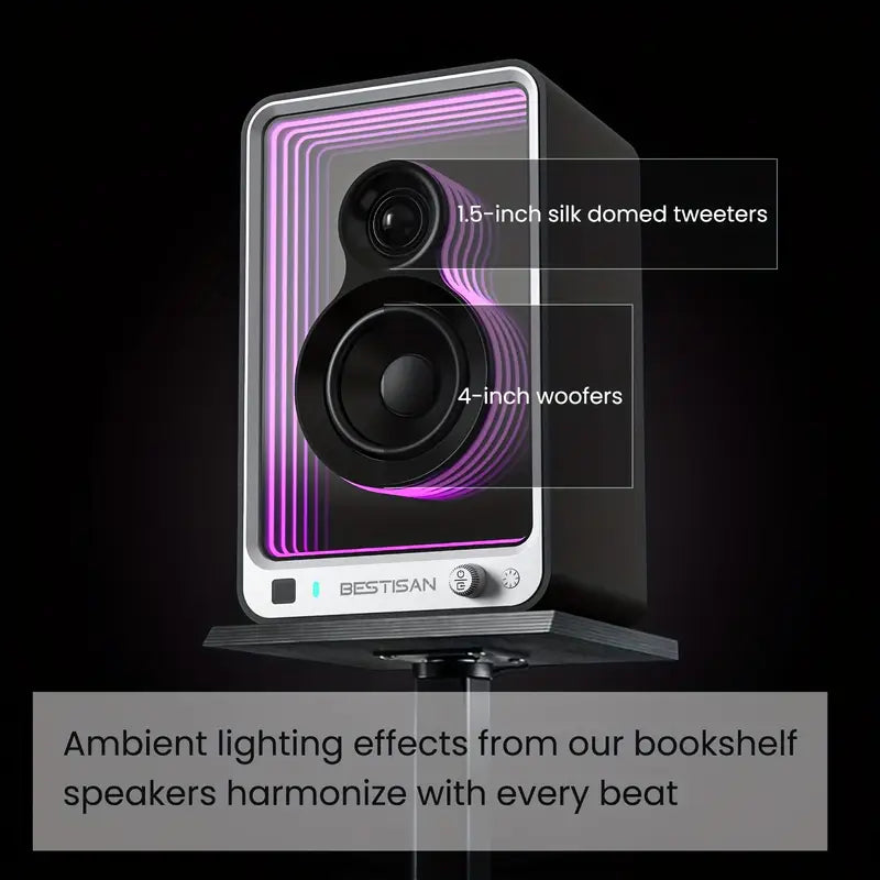 SR15 BT Bookshelf Stereo Speakers with Subwoofer Out Optical ARC RCA Inputs for TV PC Turntable