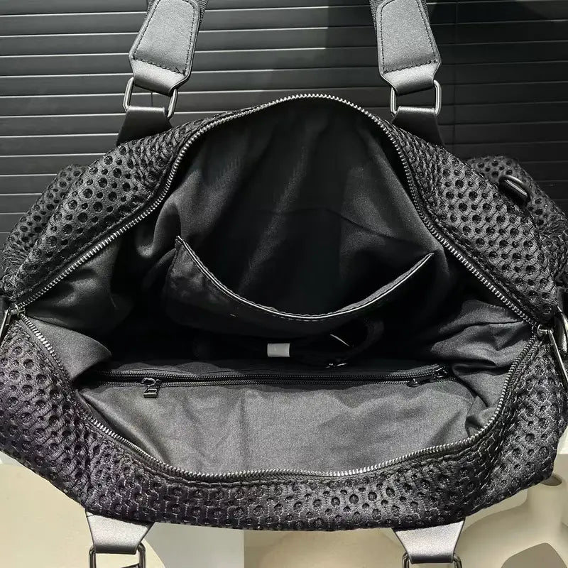 Women’s Fashionable Nylon Shoulder Bag – Large-Capacity Travel Tote with Coin Purse & Teddy Bear Print, Casual Vacation Handbag