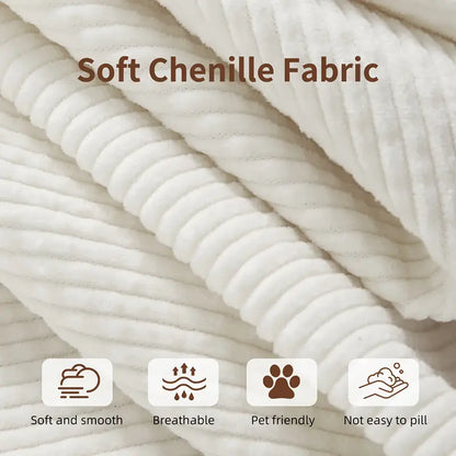 110.24" U-Shaped Modular Sofa – Striped Corduroy, 4-Seater Sectional with Cushions & Armrests