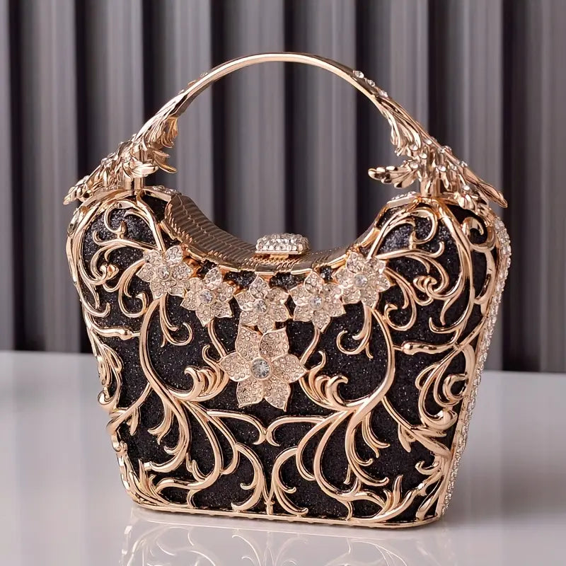 Handmade Luxury Floral Clutch Bag – Elegant Fabric Evening Tote with Buckle Closure, Perfect for Weddings, Dances & Formal Events