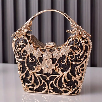 Handmade Luxury Floral Clutch Bag – Elegant Fabric Evening Tote with Buckle Closure, Perfect for Weddings, Dances & Formal Events