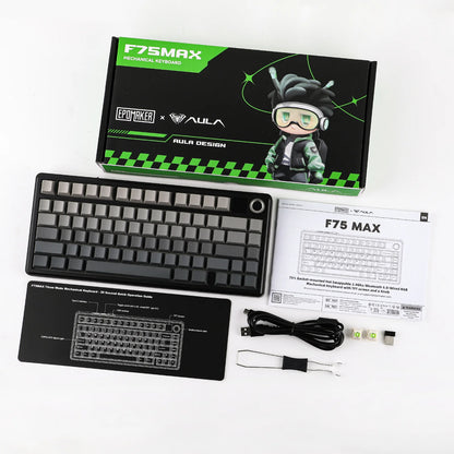 Mechanical Gaming Keyboard with TFT Screen and Rotary Knob, Gasket Mount, Hot-Swappable Pre-Lubed Linear Switches, RGB Backlit, Compact Gaming