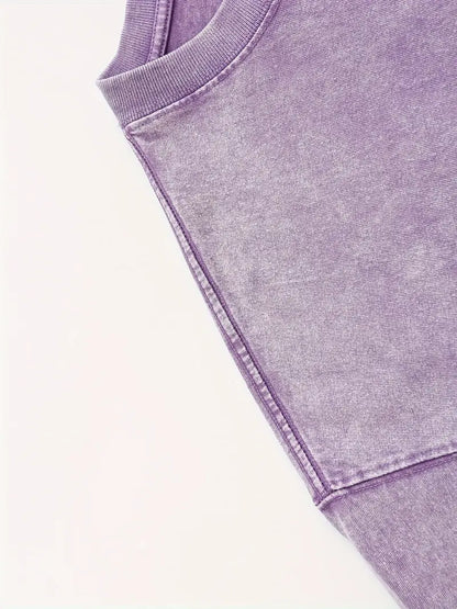 Men's Oversized Drop Shoulder T-Shirt Solid Color Acid Wash Cotton Loose Fit Short Sleeve Streetwear Tee