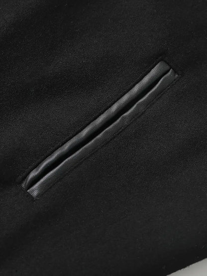 Men's Varsity Jacket with Retro Embroidered Print Baseball Collar Zip-Up Closure Casual Fit Polyester Outerwear