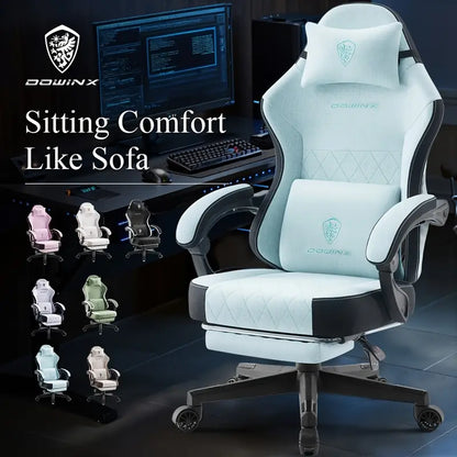 Big & Tall Ergonomic Gaming Chair – Breathable Fabric, Massage Lumbar Support, Adjustable Headrest & Footrest