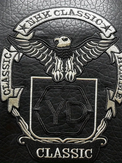 Men's Windproof PU Leather Jacket Stand Collar Zipper Casual Outerwear for Autumn Winter