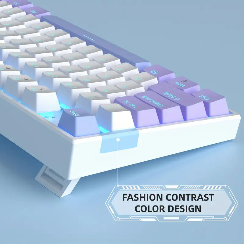 MageGee 87-Key TKL Mechanical Gaming Keyboard – Vibrant Color Clash, Red Linear Switches, Blue Backlit