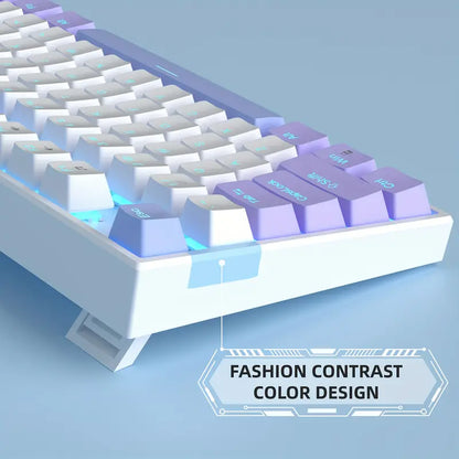 MageGee 87-Key TKL Mechanical Gaming Keyboard – Vibrant Color Clash, Red Linear Switches, Blue Backlit