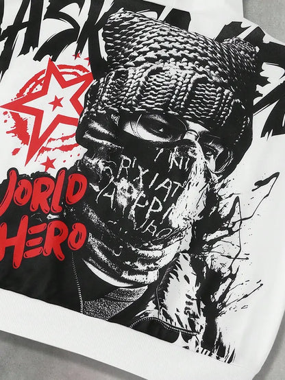 Y2K Streetwear Set for Men – Oversized Hoodie & Sweatpants with Letter Print, Anime Style