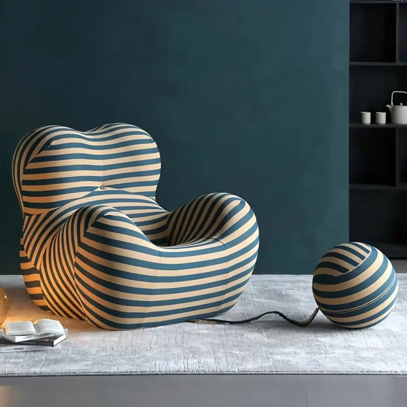 Light Luxury Designer Lazy Sofa – Single Armrest Lounge Chair with Memory Foam, Floor-Standing for Living Room & Balcony