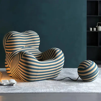 Light Luxury Designer Lazy Sofa – Single Armrest Lounge Chair with Memory Foam, Floor-Standing for Living Room & Balcony