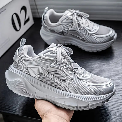 Men’s Thick Sole High-Top Casual Sneakers – Lightweight Streetwear for Jogging & Motorcycle Riding