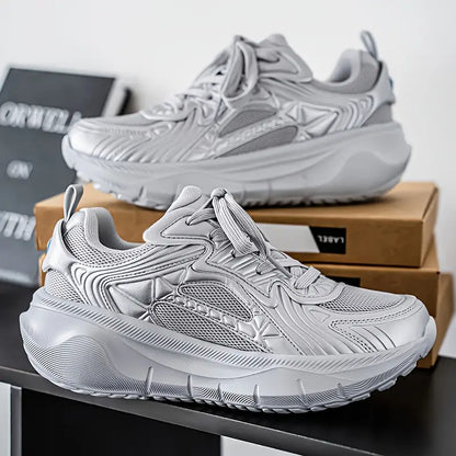 Men’s Thick Sole High-Top Casual Sneakers – Lightweight Streetwear for Jogging & Motorcycle Riding