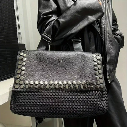 Women’s Genuine Leather Large Capacity Handbag – Double-Sided Crossbody Bag with Detachable Strap & Zipper Closure