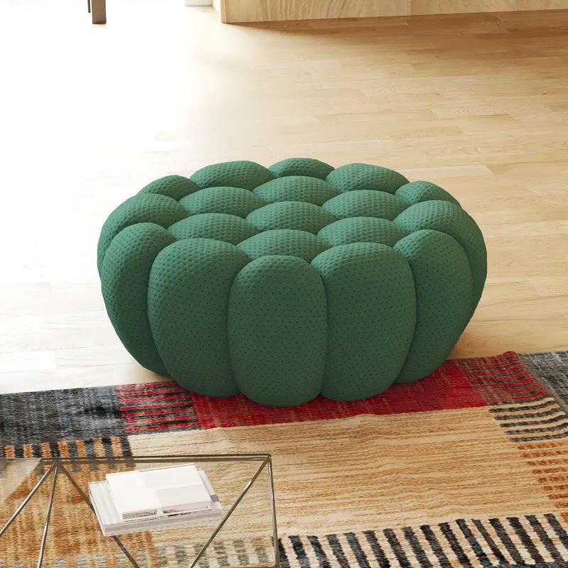Modern Oversized Bean Bag Sofa with Ottoman – 3D Knitted Fabric, Football-Shaped Design, 700 lbs Capacity