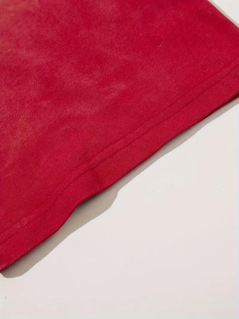 Men's Tie-Dye Gradient T-Shirt Short Sleeve Letter Embroidery Loose Fit Cotton Round Neck Summer Streetwear