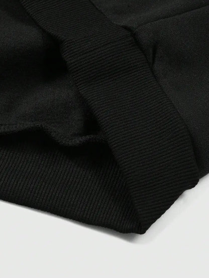 Men’s Gothic Skull Hoodie Set – Black & White 3D Letter Print Sweatshirt and Joggers for Streetwear