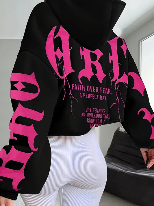 Women's Oversized Hoodie with Brooklyn Graphic Pullover Design Loose Fit Streetwear Soft Fabric Blend