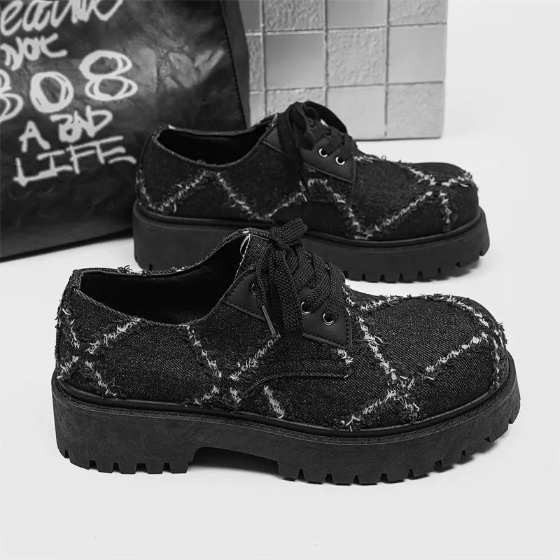 Unisex Korean Streetwear Lace-Up Sneakers – Low-Top, Non-Slip Rubber Sole