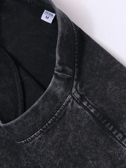 Men’s Washed Cotton Sleeveless Vest – Vintage Miami Print, Loose Fit Summer Tank Top