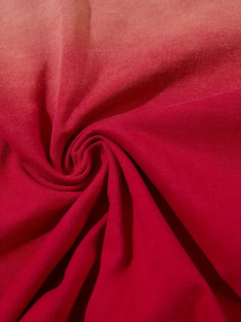 Men's Tie-Dye Gradient T-Shirt Short Sleeve Letter Embroidery Loose Fit Cotton Round Neck Summer Streetwear