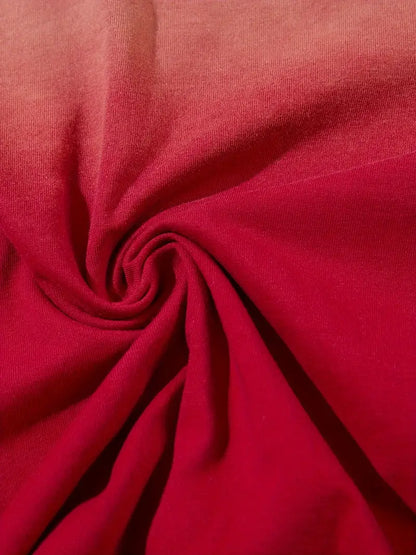 Men's Tie-Dye Gradient T-Shirt Short Sleeve Letter Embroidery Loose Fit Cotton Round Neck Summer Streetwear