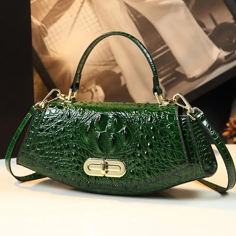 Women’s Vintage Crossbody Bag – Elegant PU Purse with Detachable Strap & Clasp Closure