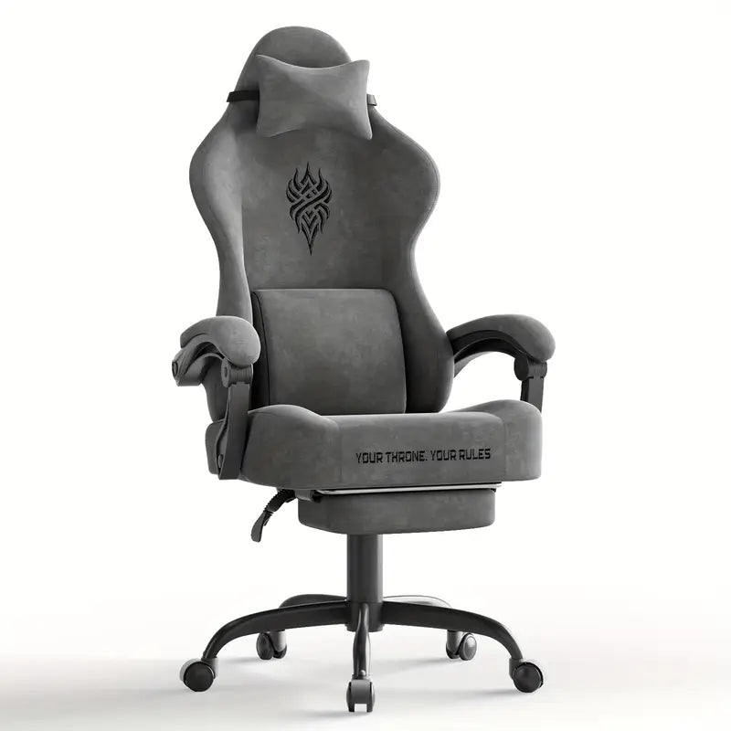 Beczeeb LW220+1 Ergonomic Gaming Chair – High-Back Racing Style with Adjustable Headrest, Footrest & Manual Recline