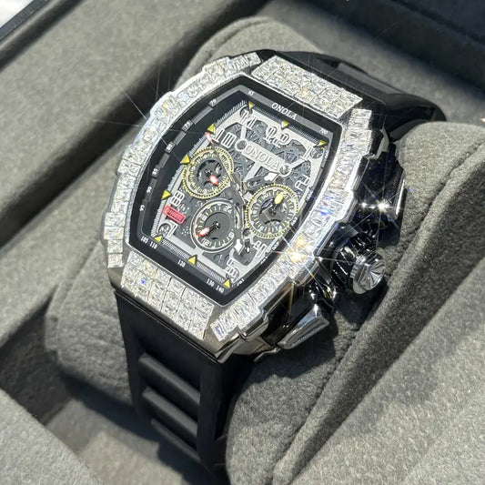 ONOLA JN304 Men's Automatic Mechanical Watch – Skeleton Dial, Barrel Case, Sporty Luxury Design