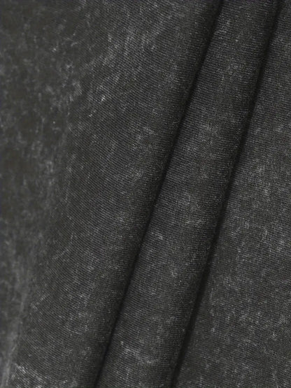 Men's Summer Loose Fit T-Shirt Thick Wax-Washed Cotton Round Neck Short Sleeve Street Outdoor Tee